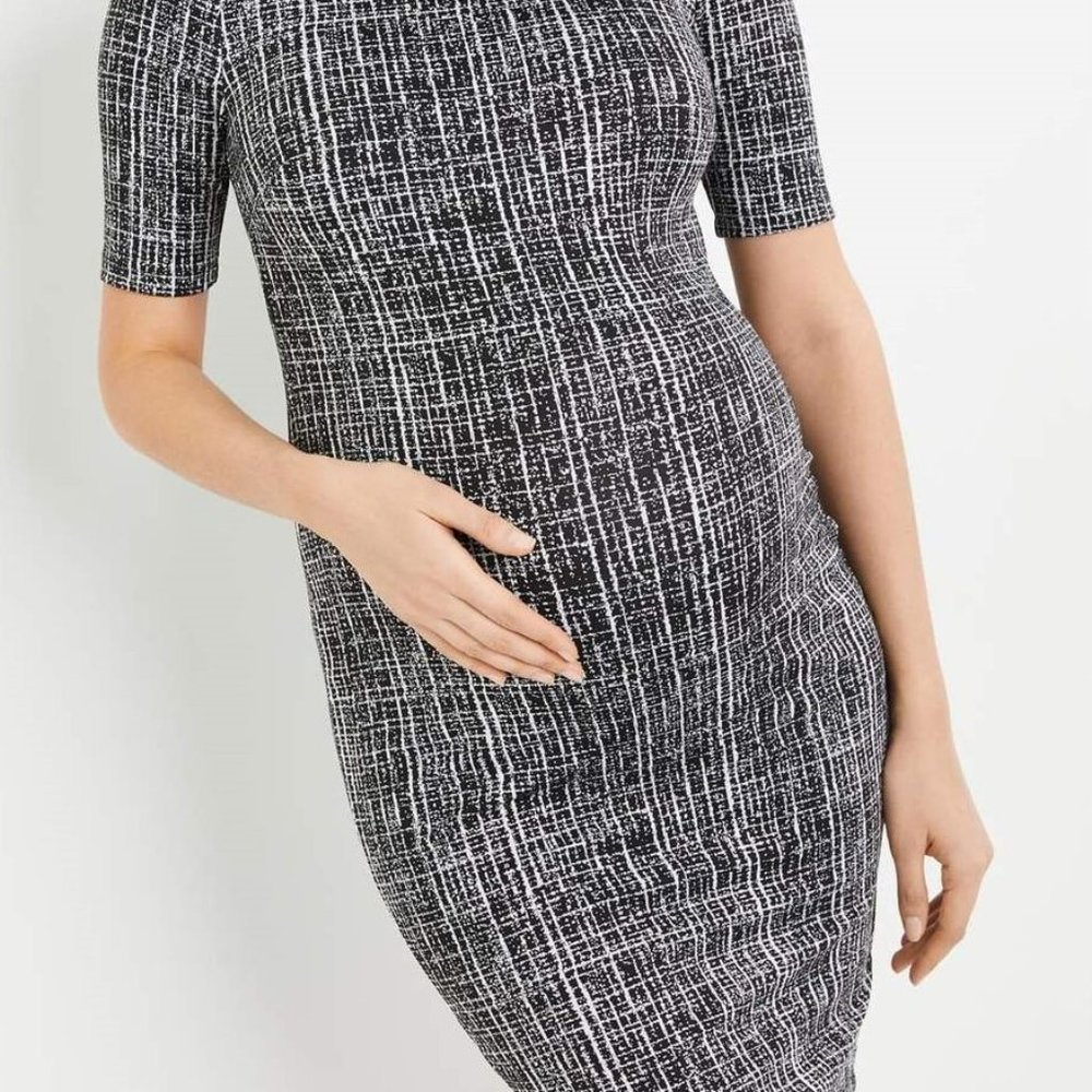 Black and white stretchy dress